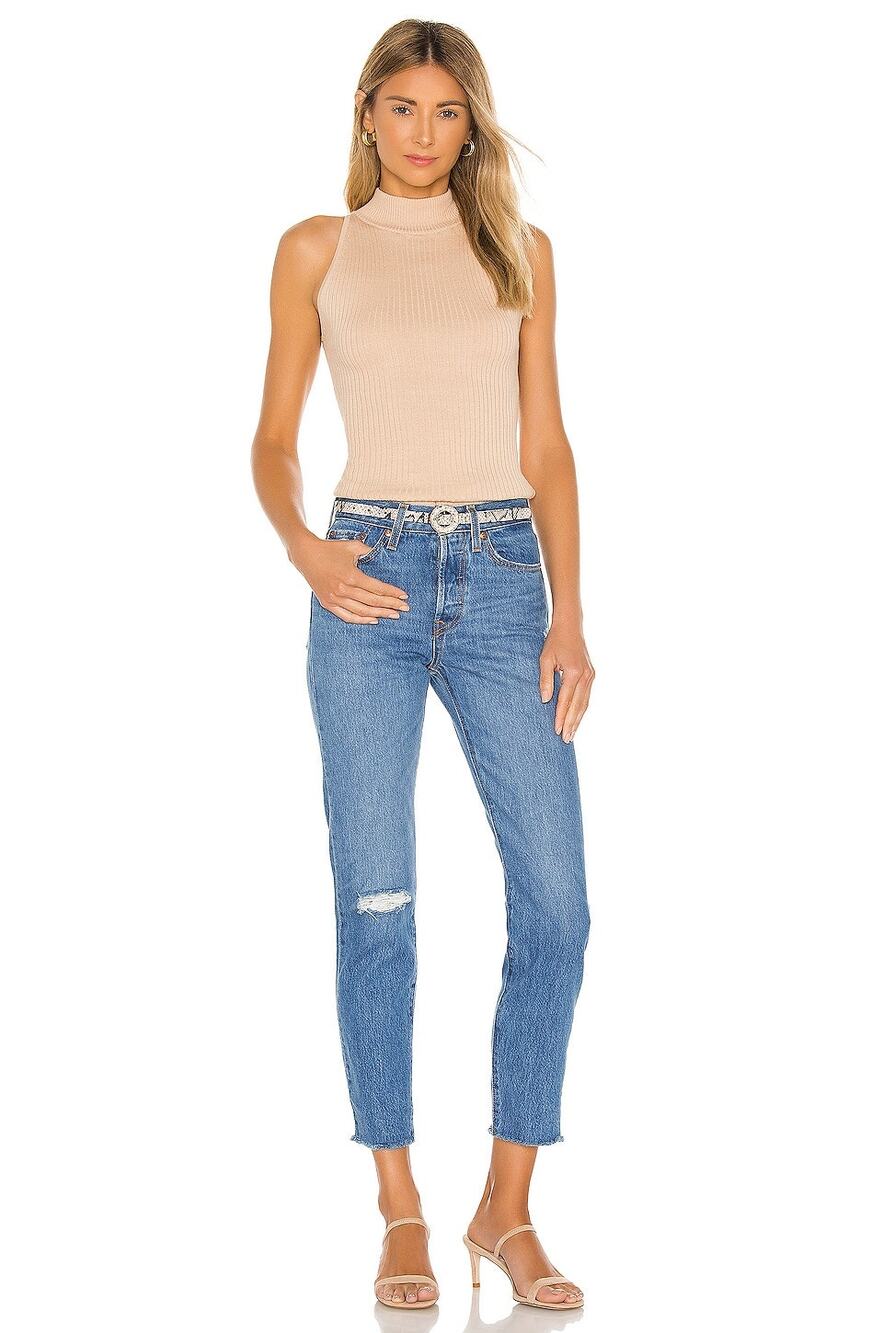 Levi's Wedgie Icon Jean High Rise Button Fly Athens Blue 25 Raw Hem Distressed